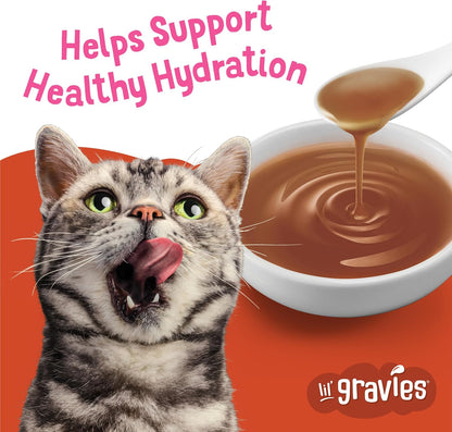 Premium imported wet cat food complement salmon gravy texture