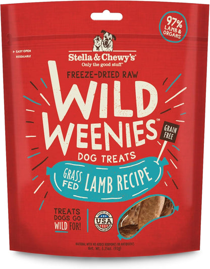 Gluten free high value dog treat bag showing nutritional facts