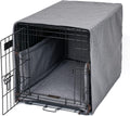 Jax And Bones dog crate cover and pad set in lark graphite front view