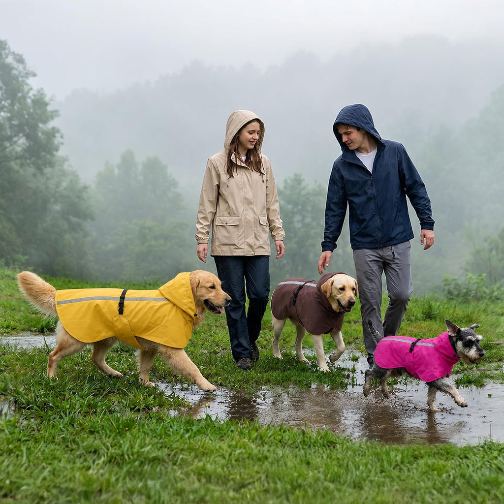 Water repellent fabric detail on the Pawdyssey pet rain slicker.