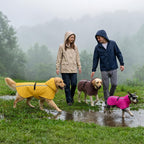 Water repellent fabric detail on the Pawdyssey pet rain slicker.