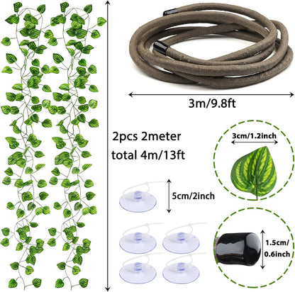 Close up of Quozuo flexible jungle vine texture for reptile climbing