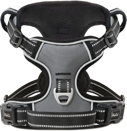 HEELE Dog Harness, No Pull Adjustable Padded Reflective Harness for Small Medium Large Dogs with Handle for Walking Training, Flower-Pink, M - Image 12