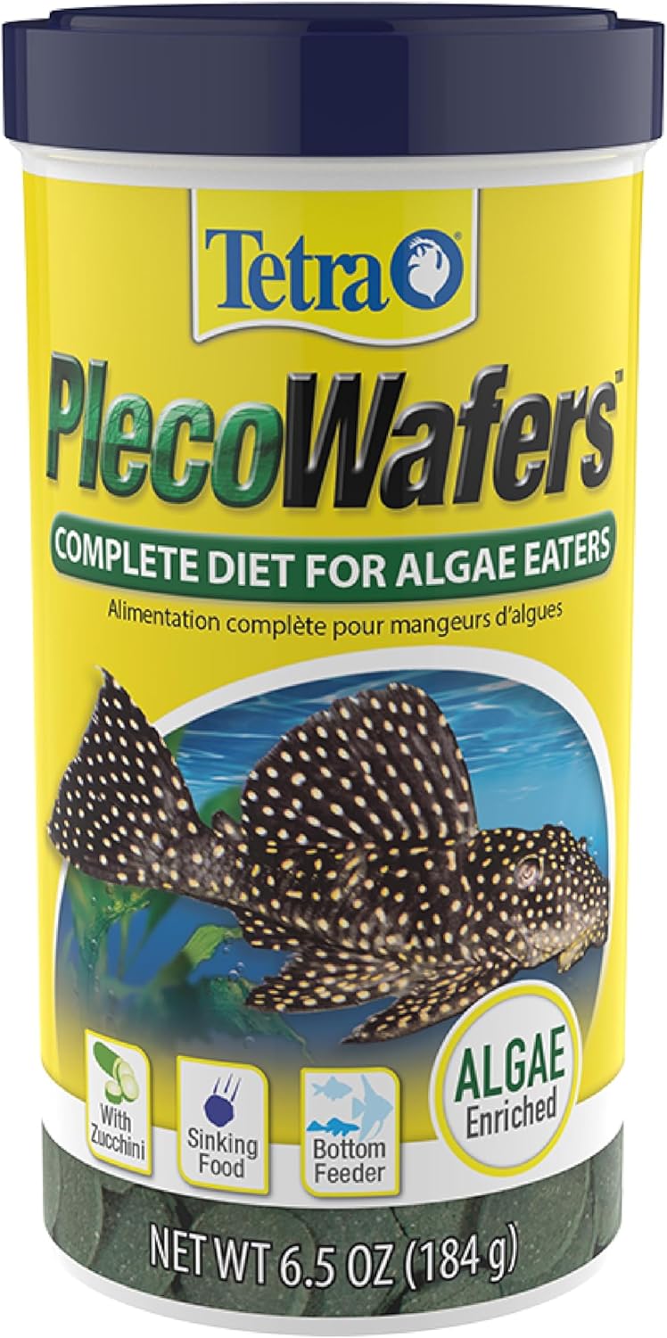 Lifestyle shot of Tetra Pro PlecoWafers in aquarium setup