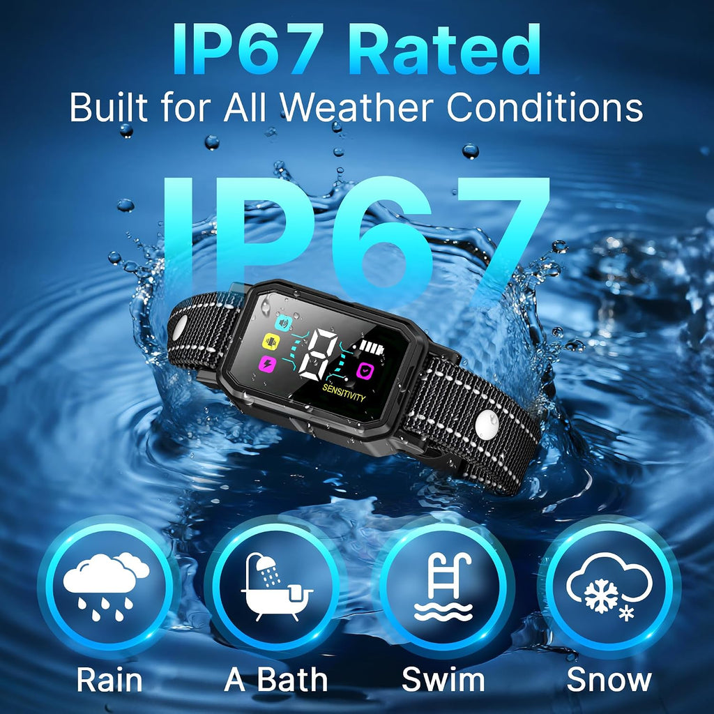 Waterproof dog bark collar for outdoor training