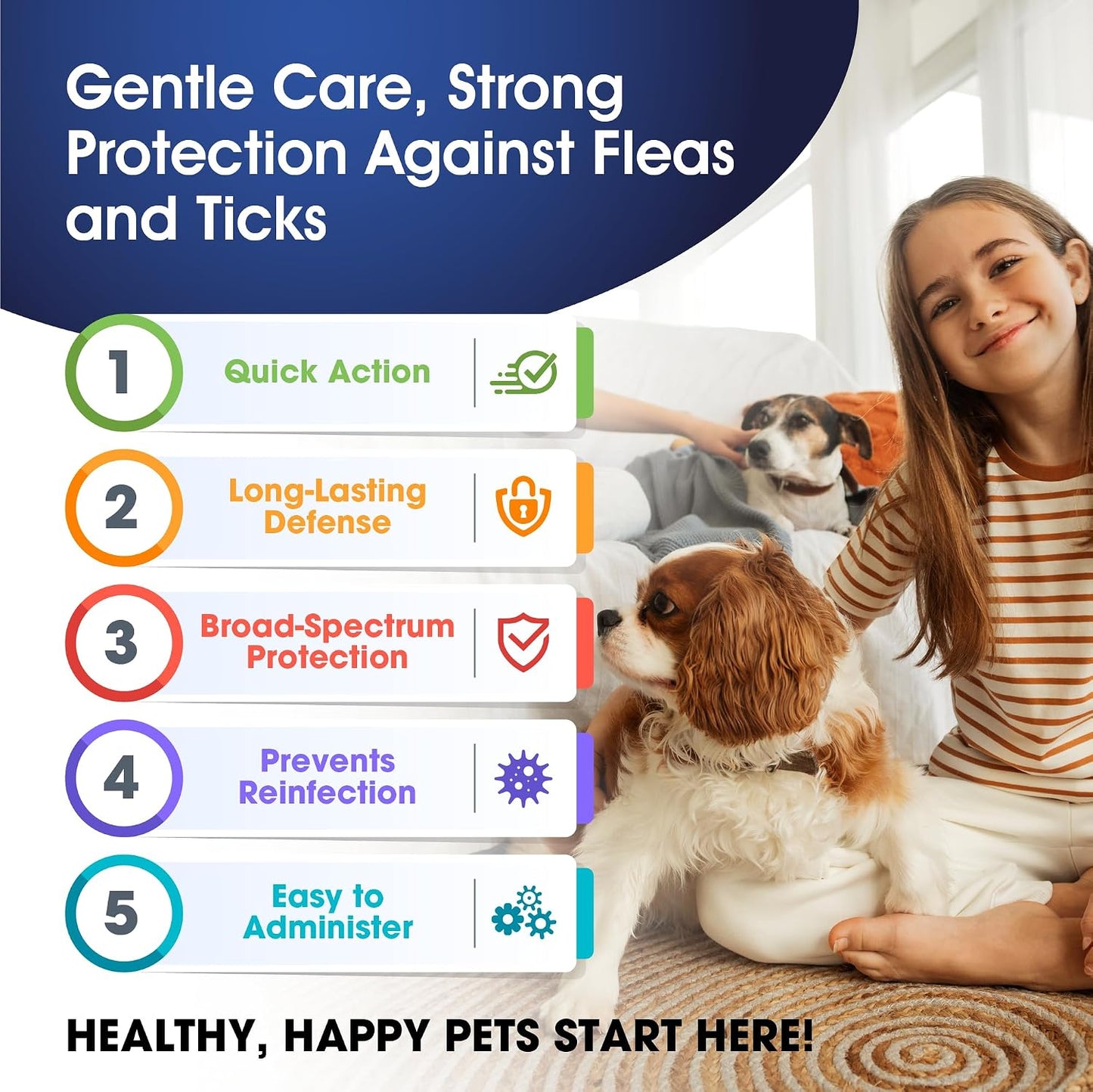 USA imported oral parasite treatment for multi pet households close up