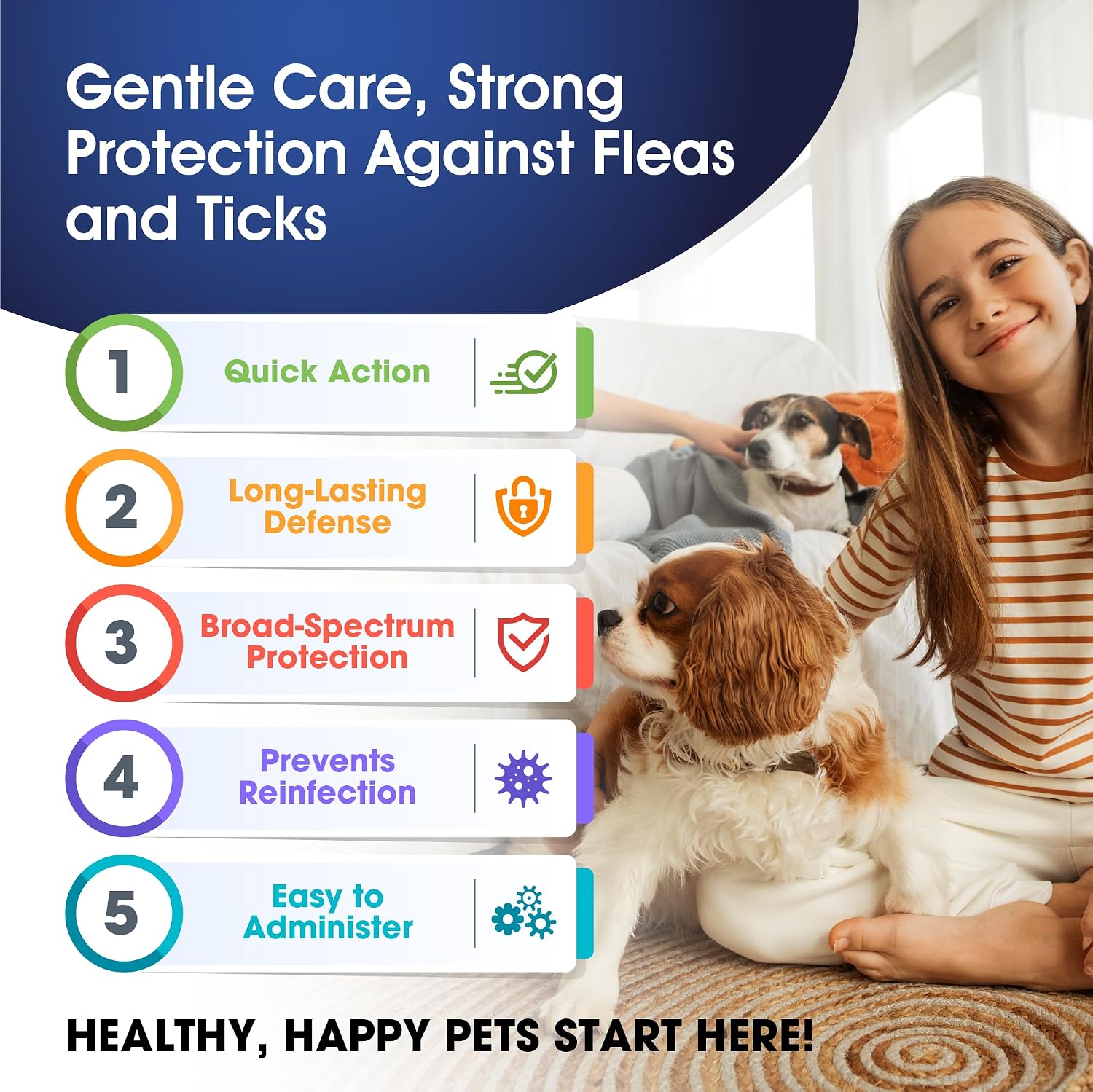 USA imported oral parasite treatment for multi pet households close up