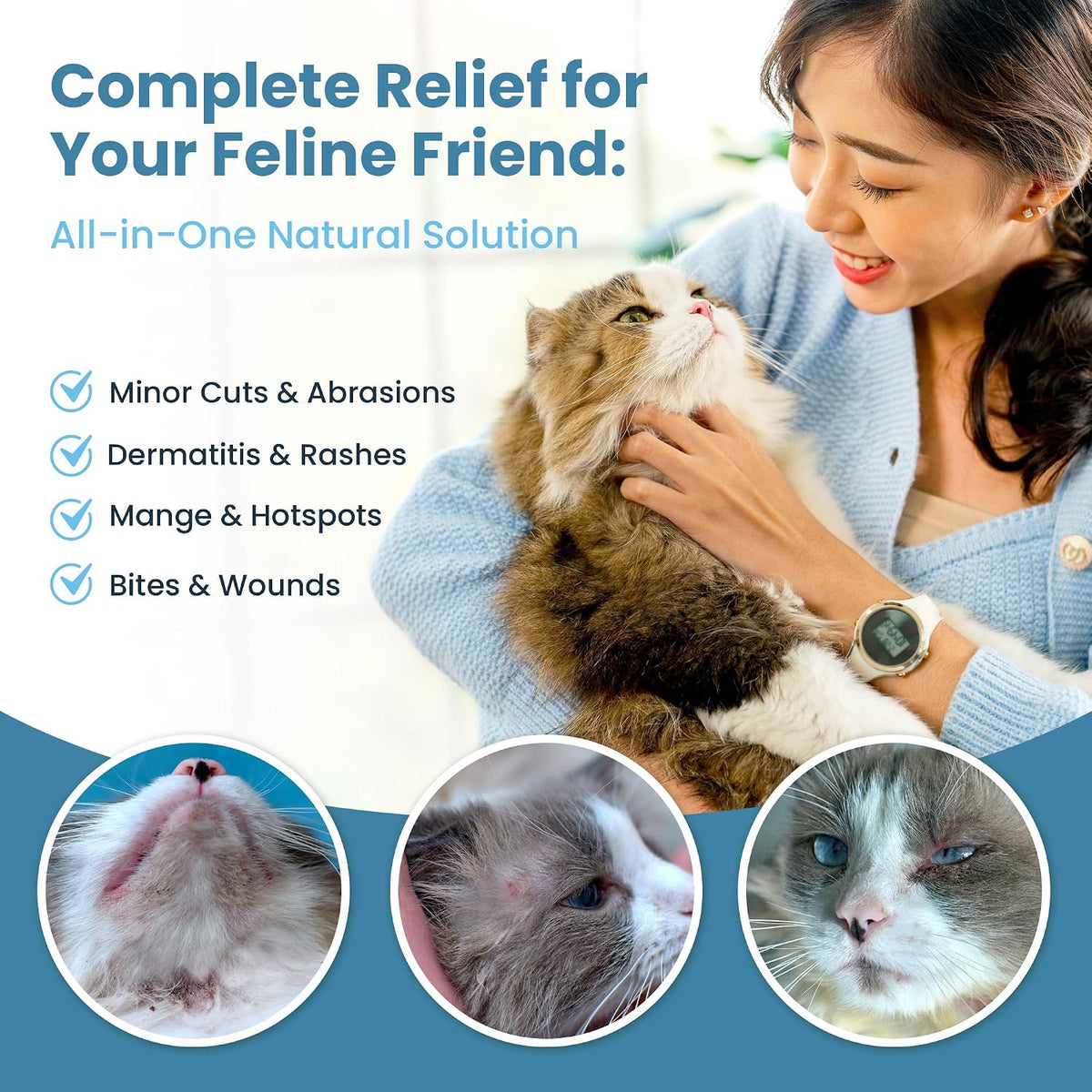 Non toxic feline anti itch moisturizing lotion for dry skin care