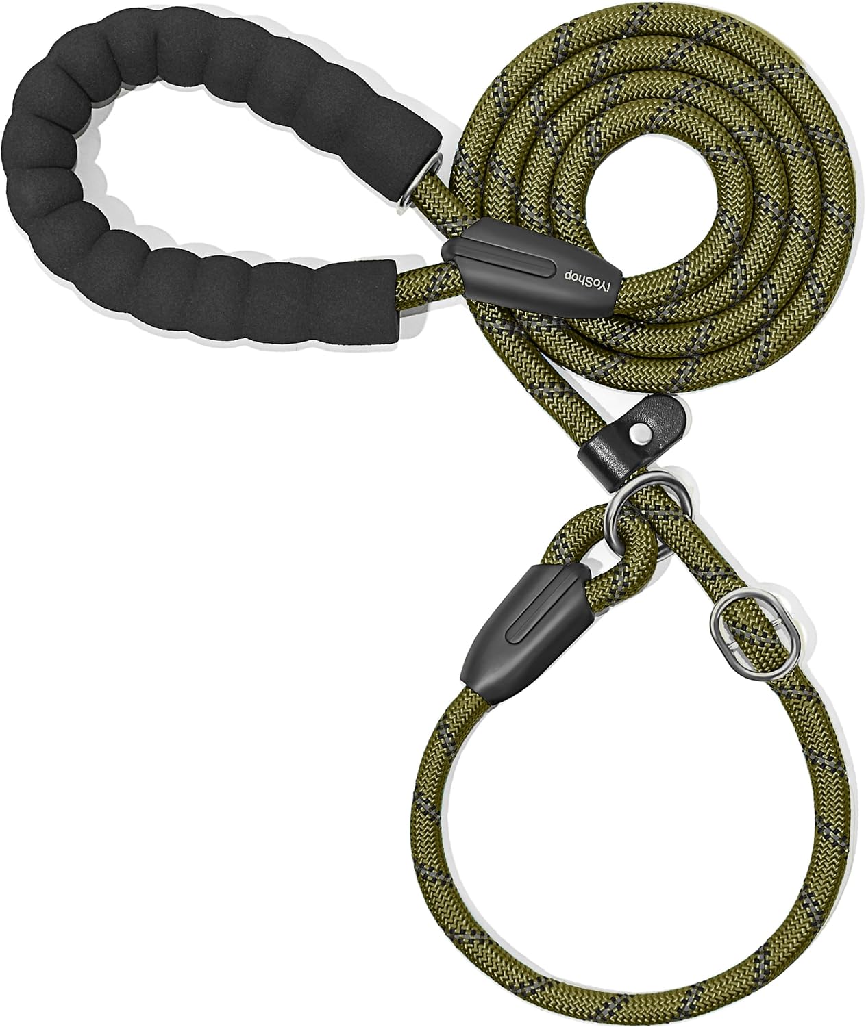 iYoShop Durable Slip Lead Dog Leash with Padded Handle and Highly Reflective Threads, No Pull Dog Training Leash, (1/2" x 6 FT, Black) - Image 9