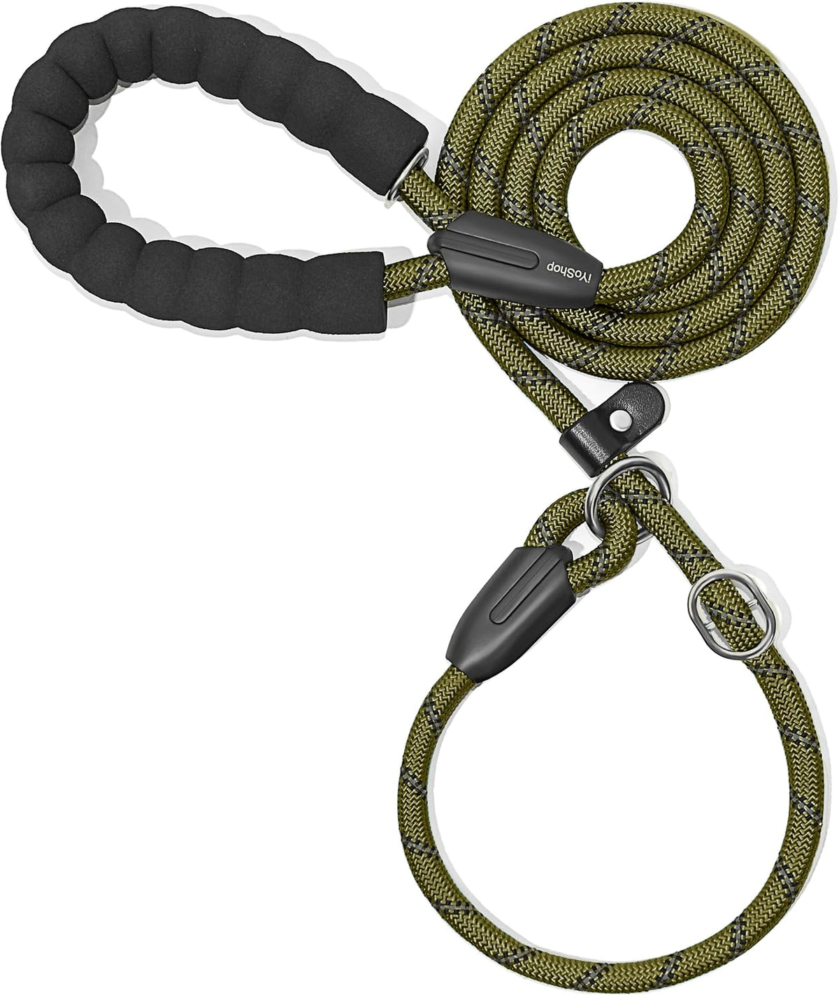 iYoShop Durable Slip Lead Dog Leash with Padded Handle and Highly Reflective Threads, No Pull Dog Training Leash, (1/2" x 6 FT, Black) - Image 9
