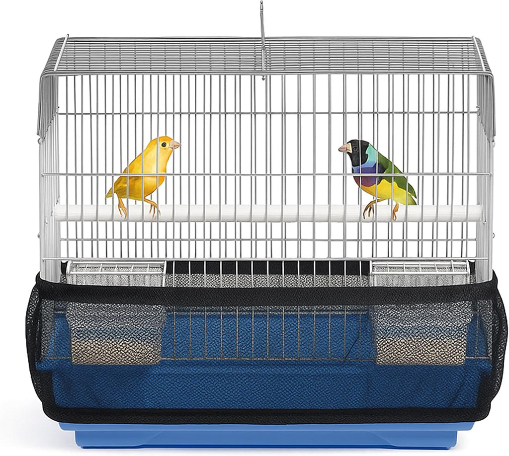 Breathable white mesh skirt showing airflow for indoor bird cages