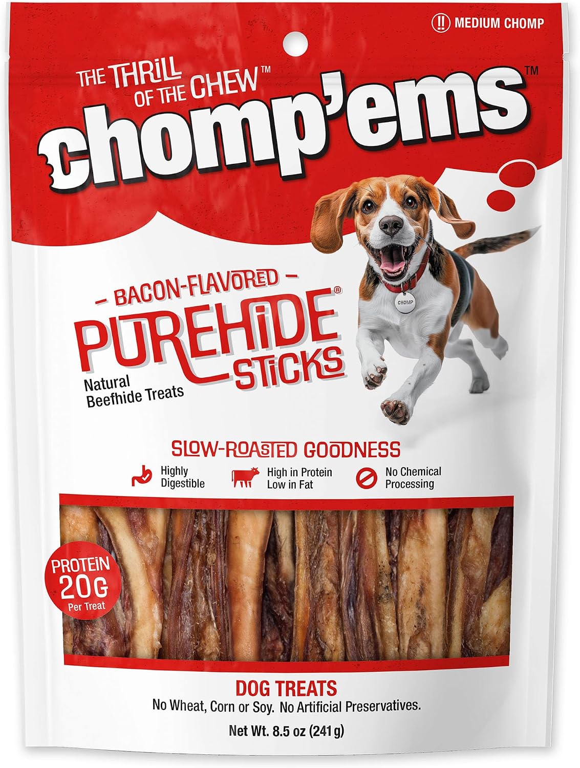 Chomp'ems Purehide Sticks Healthy Natural Rawhide Dog Chew, 12 oz - Image 11