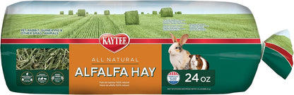 Kaytee Alfalfa Mini Bale twenty four ounce bag front view showcasing natural pet forage