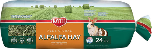 Kaytee Alfalfa Mini Bale twenty four ounce bag front view showcasing natural pet forage