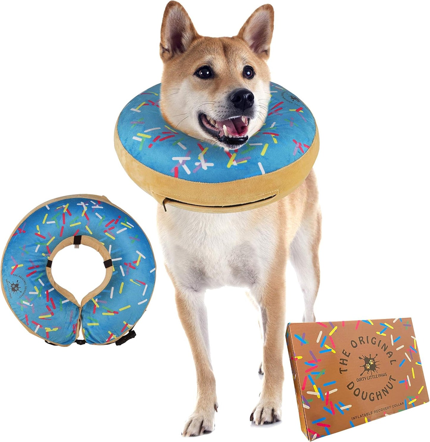 Dog Donut Collar | Great Alternative to a Traditional Plastic Cone or a Soft Recovery Collar | Our Inflatable Recovery Collar is an Excellent Choice After Surgery | Made for Large Dogs (Blue) - Image 9