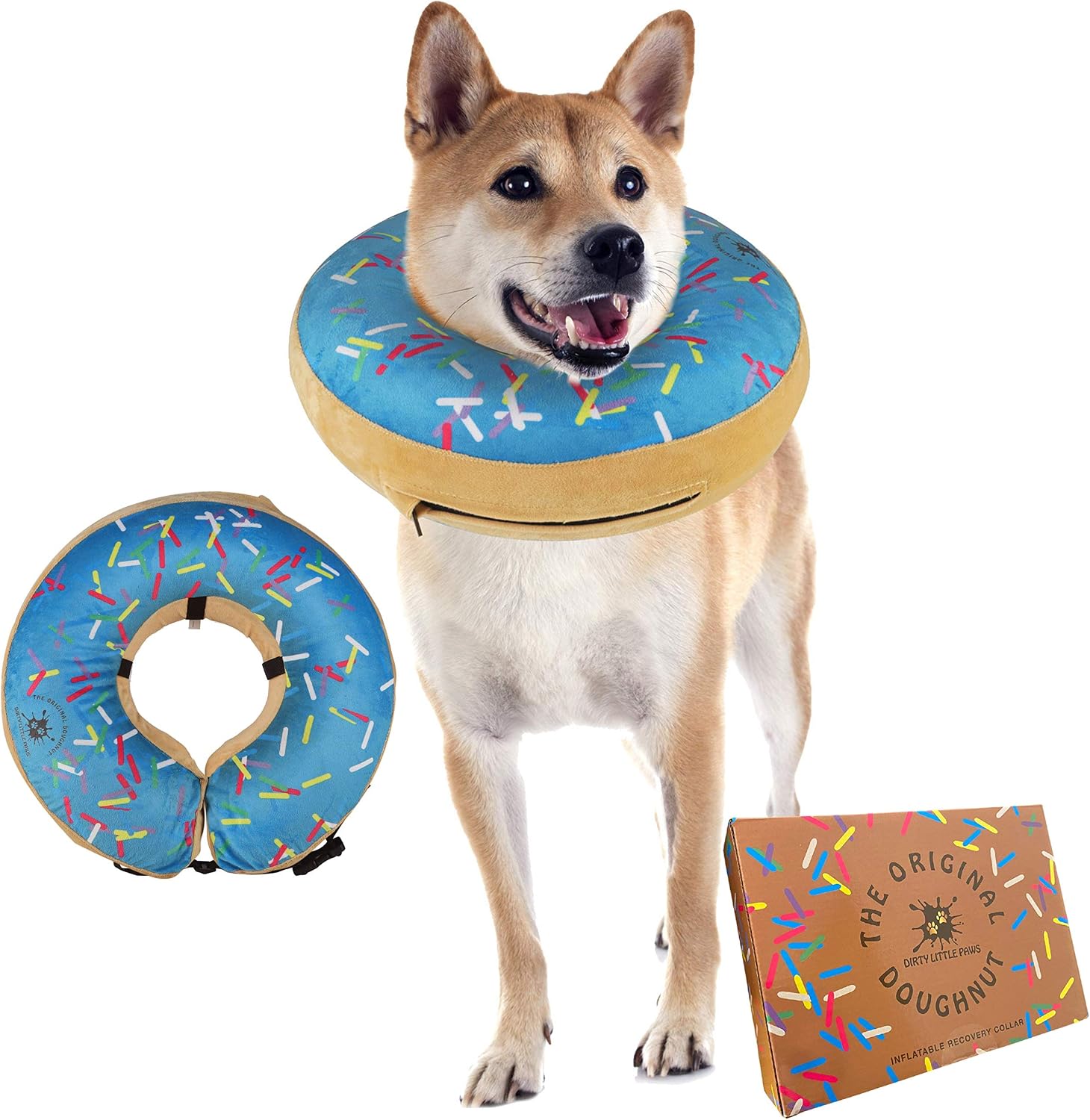 Dog Donut Collar | Great Alternative to a Traditional Plastic Cone or a Soft Recovery Collar | Our Inflatable Recovery Collar is an Excellent Choice After Surgery | Made for Large Dogs (Blue) - Image 9