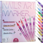 Kingmas 12 Color Nail Art Pens set front view