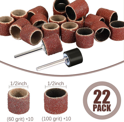 Close up of 60 and 100 grit sanding bands for pets