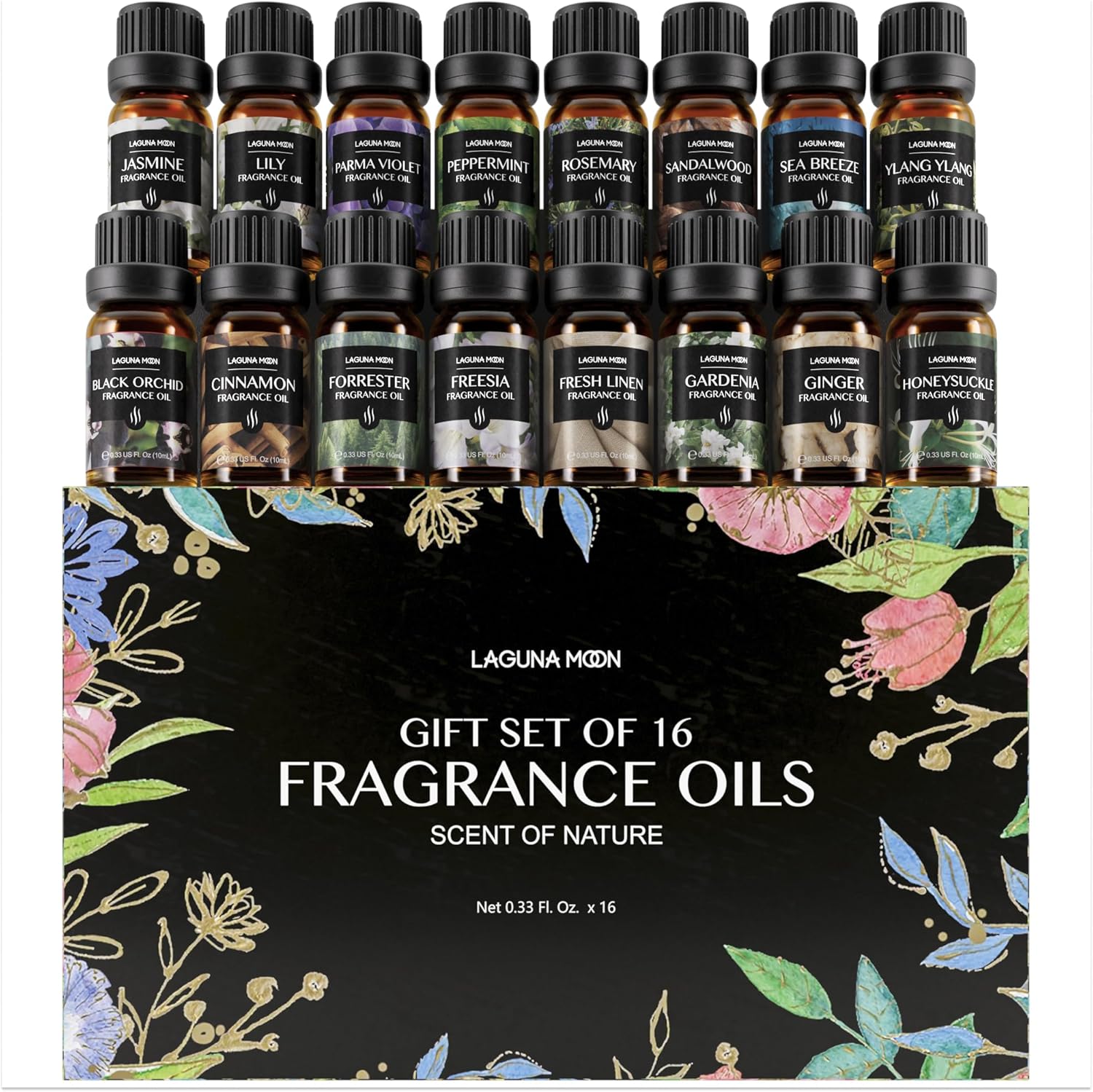 Lagunamoon Fragrance Oil Collection 16 piece gift set front view
