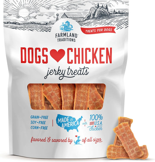 Farmland Traditions chicken jerky dog treats 3 pound bag front view