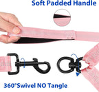YAODHAOD heavy duty dual pet lead highlighting the 360 degree swivel no tangle metal clasp.