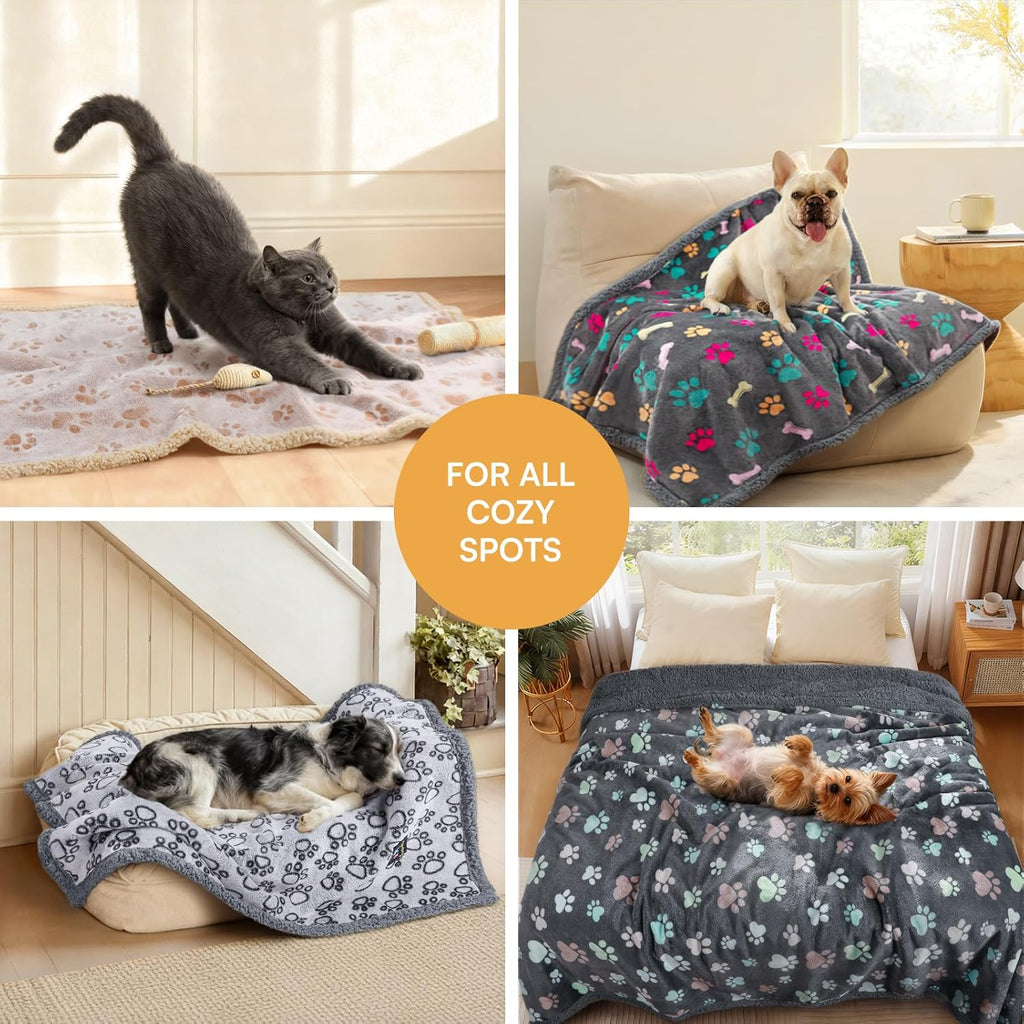 Three layer puppy blanket showing internal waterproof lining protection