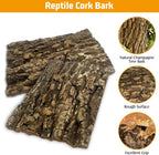 Close up view showing the unique rough grain and natural texture of the imported 6 piece cork bark bedding.