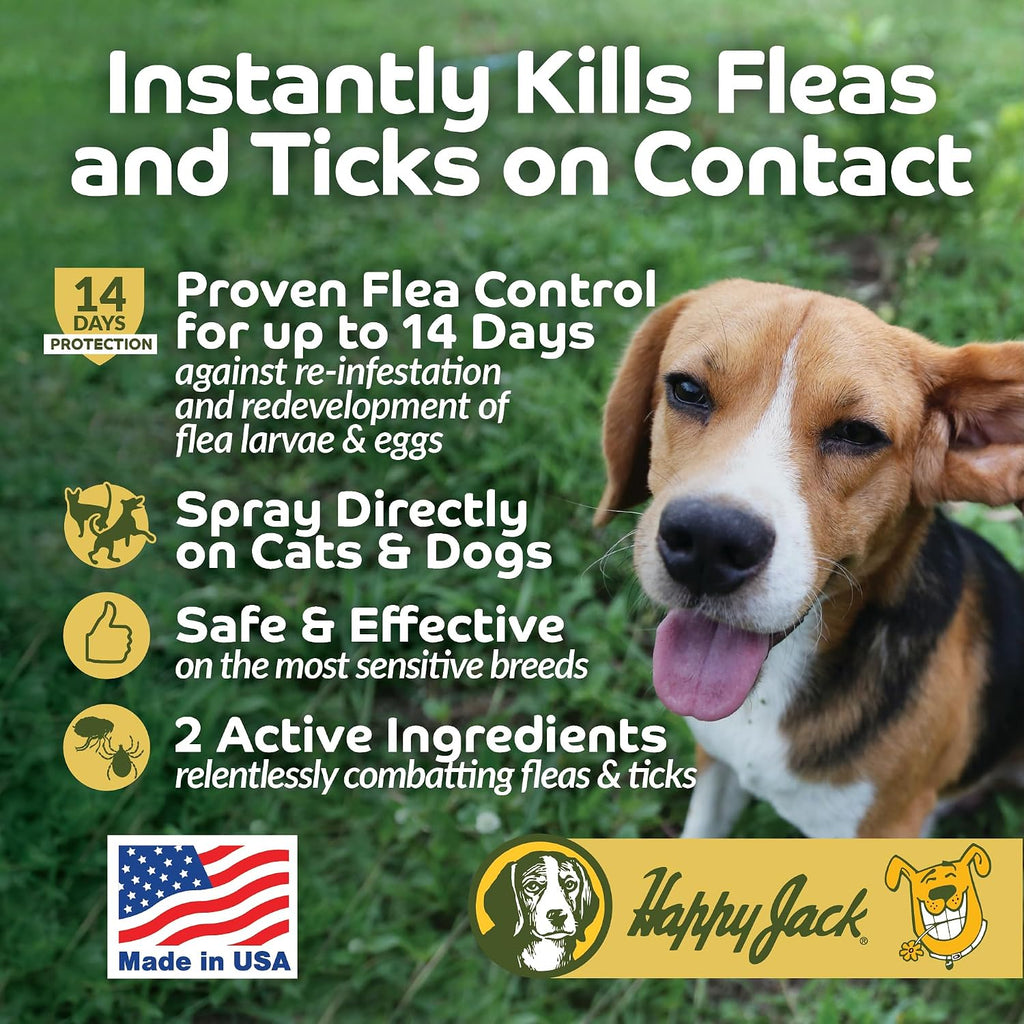 Happy Jack DD-33 pet pest control spray side label