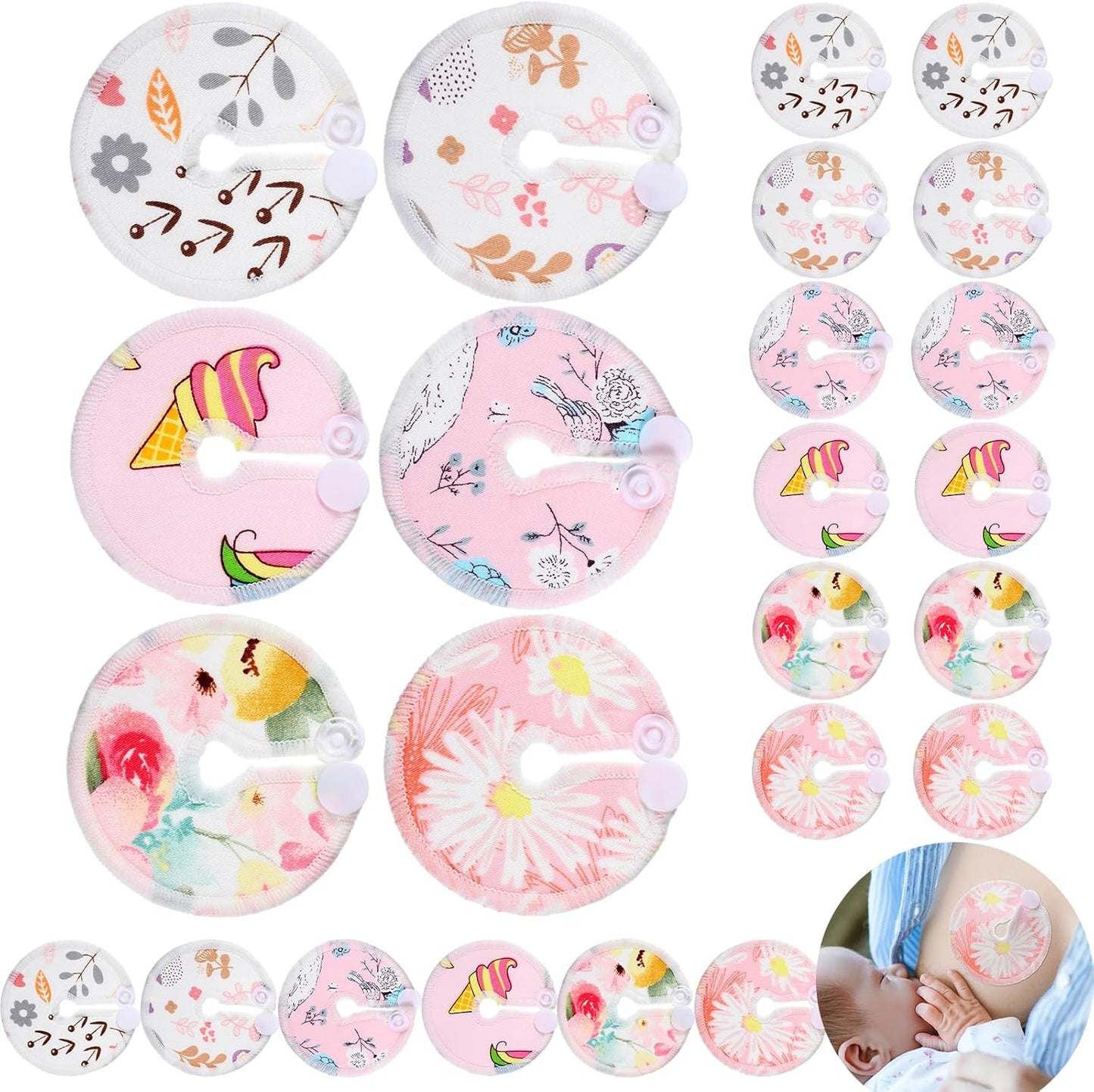 Yungyan 24 Pieces G Tube Covers floral pattern front view