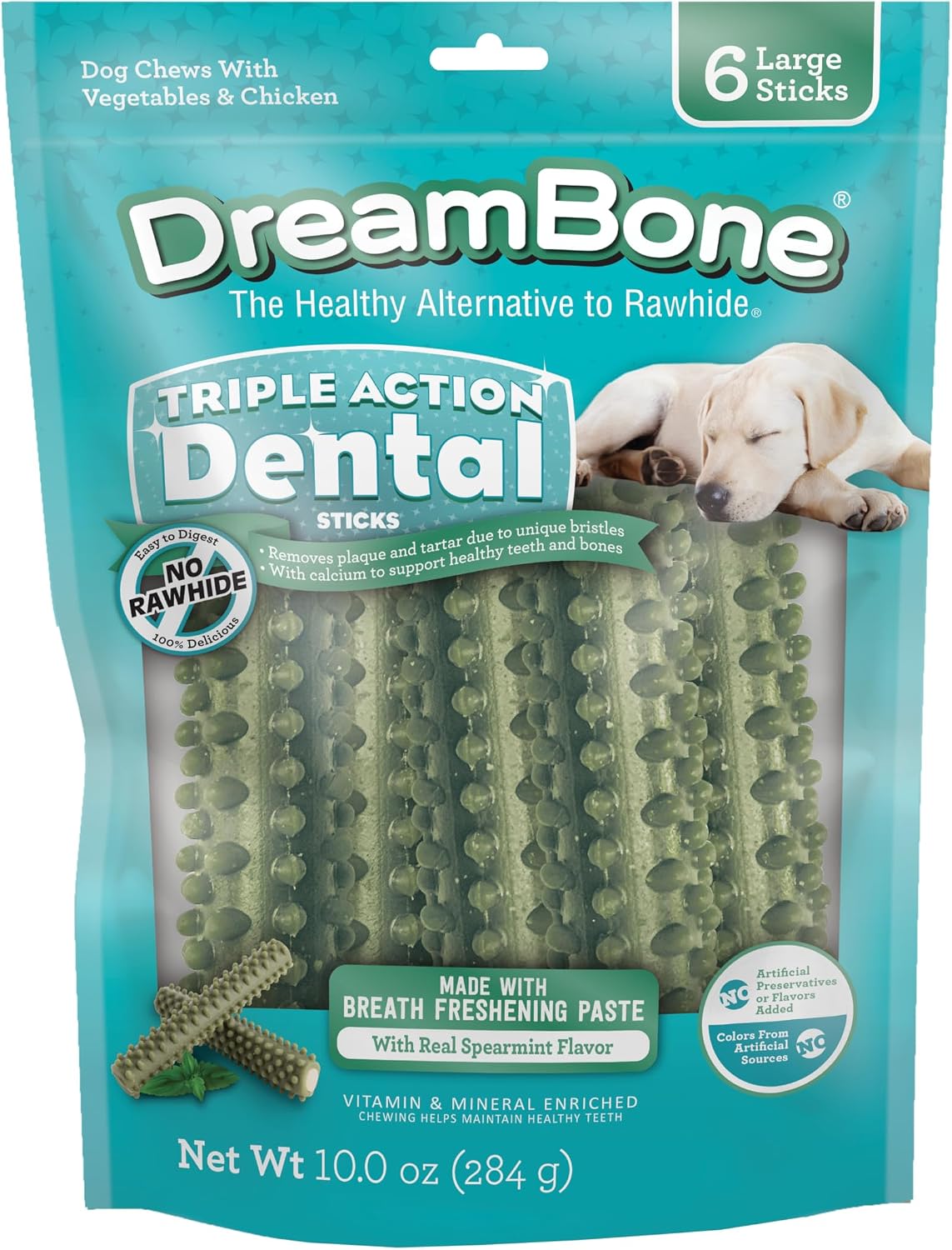 DreamBone Triple Action Dental Sticks Charcoal, 10 Count, Rawhide-Free Chews for Small and Medium Sized Dogs Freshens Breath - Image 13