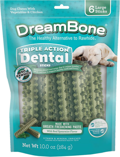 DreamBone Triple Action Dental Sticks Charcoal, 10 Count, Rawhide-Free Chews for Small and Medium Sized Dogs Freshens Breath - Image 13