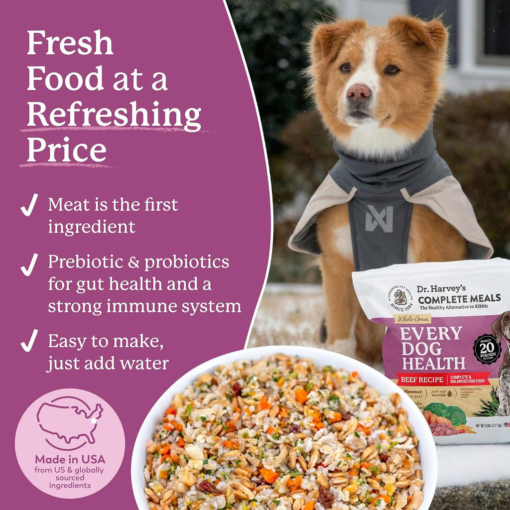 Bowl of prepared Dr. Harvey's Every Dog Health fresh homemade meal