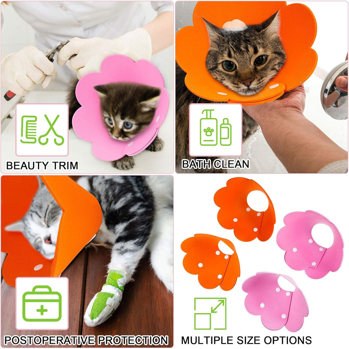 Weewooday waterproof flower shape pet cone in pink and orange