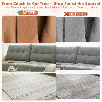 Reusable pet hair removal tool cleaning couch upholstery