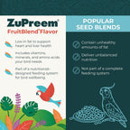 ZuPreem FruitBlend 3.5 lb bag nutritional label detail
