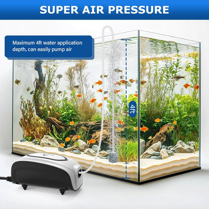 Fishkeeper aquarium air pump accessory kit including air stone and tubing