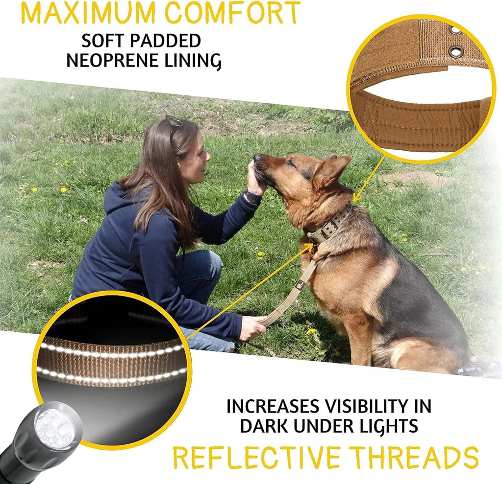 Durable metal D-ring on Adityna tactical dog collar