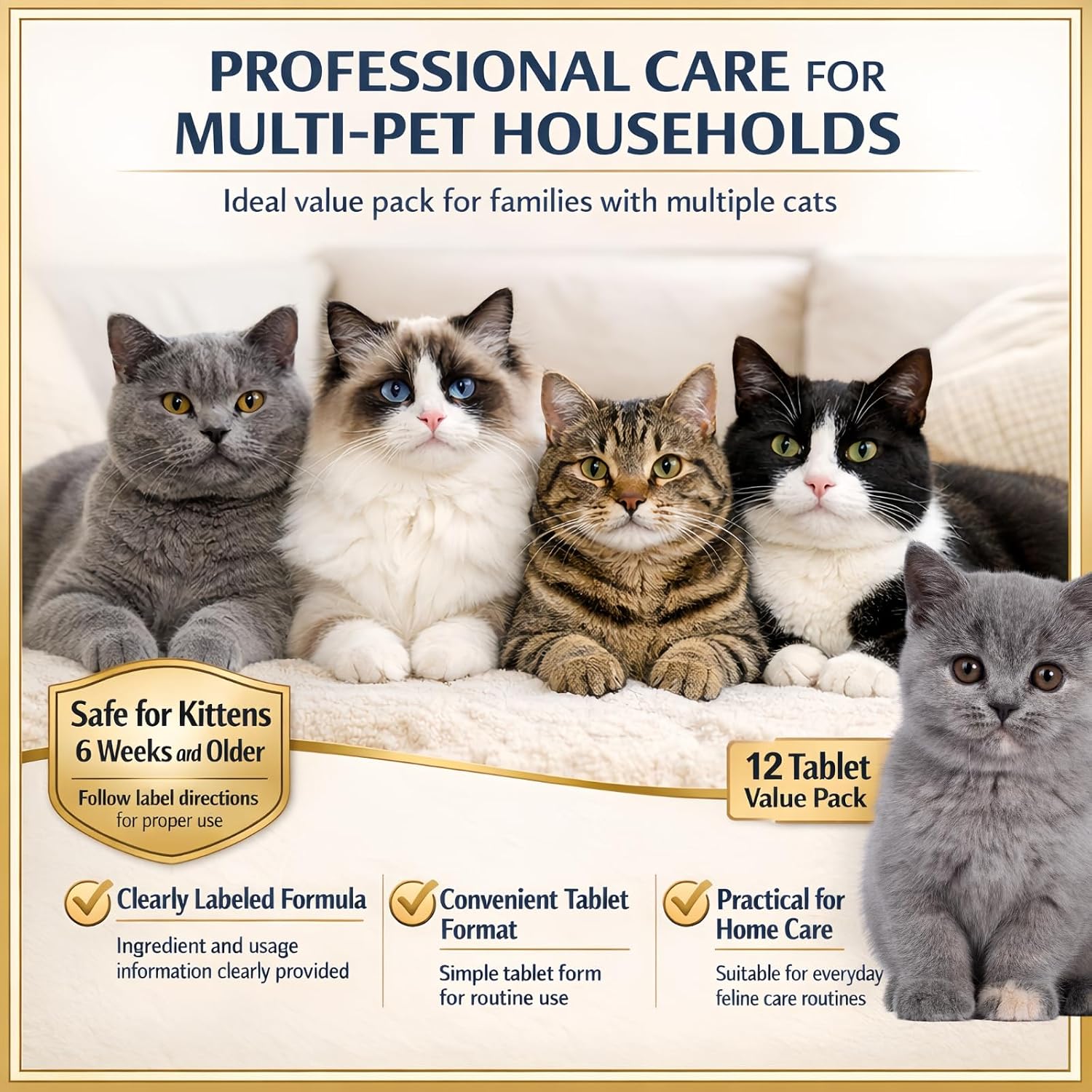 Praziquantel tablets package demonstrating easy administration for felines