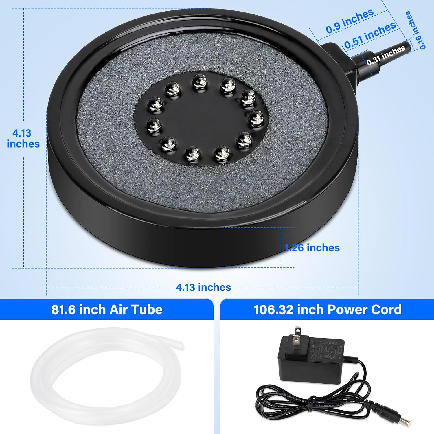 fishkeeper Aquarium Air Bubble Light, LED Fish Tank Bubbler Stone Disk with 11 Super Bright Lamp Beads, 16 Colors and 4 Modes Adjustable for Fish Tank Decoration Oxygenation - Image 9