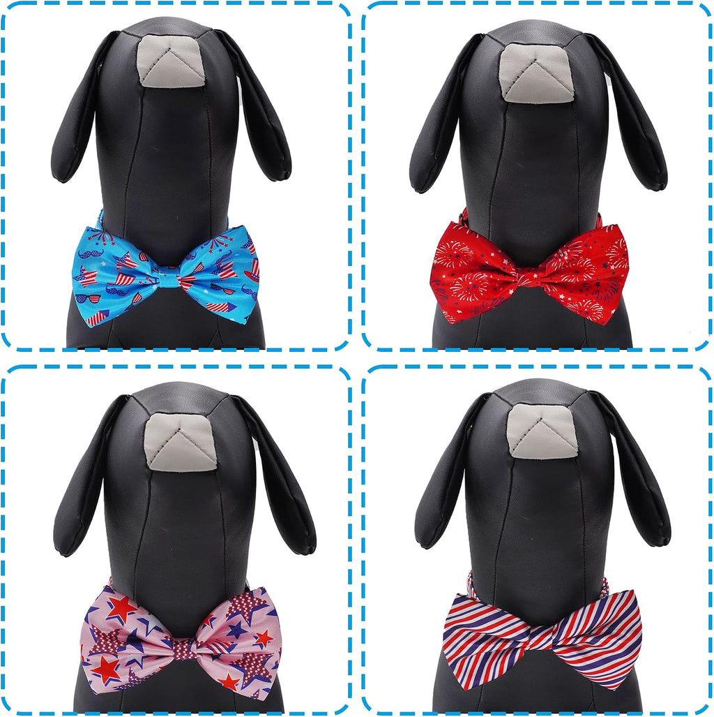 Small and large sizes of holiday pet neckwear laid out flat