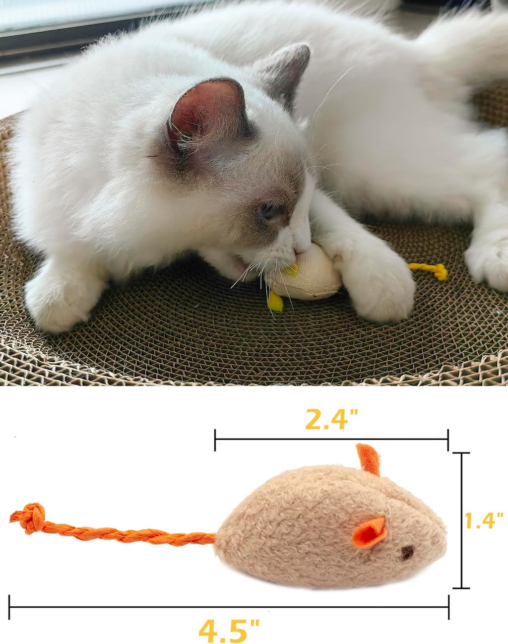 Fashion's Talk 18 piece realistic cat mouse toys assorted colors