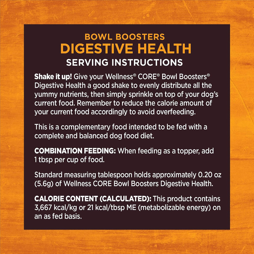 Wellness Bowl Boosters Digestive Health Dog Food Topper with Freeze Dried Pieces for Small, Medium, and Large Breeds, Sensitive Stomach, Grain Free, Natural, Chicken Recipe, 4 oz Bag - Image 9