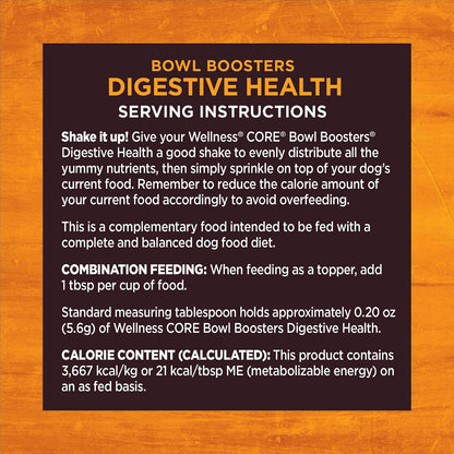Wellness Bowl Boosters Digestive Health Dog Food Topper with Freeze Dried Pieces for Small, Medium, and Large Breeds, Sensitive Stomach, Grain Free, Natural, Chicken Recipe, 4 oz Bag - Image 9