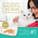Twelve pack of Fancy Feast Squeezable Cat Treats in tuna flavor
