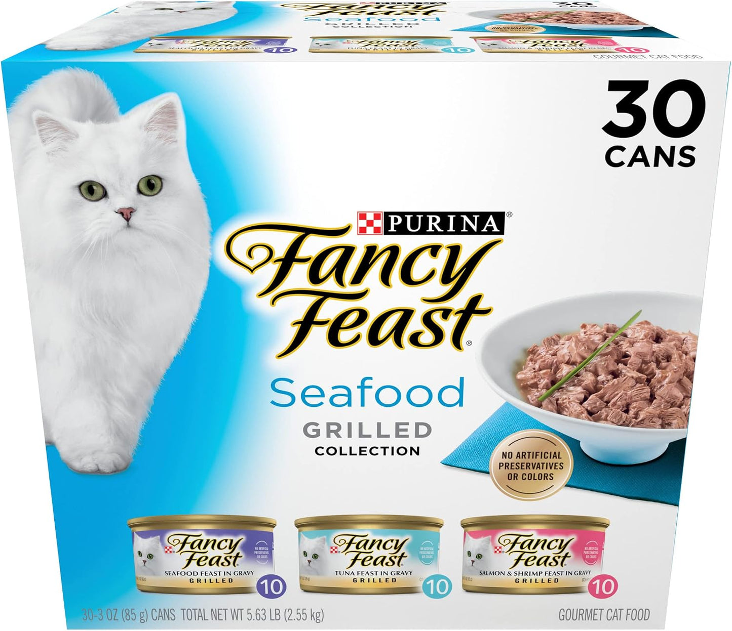Purina Fancy Feast Grilled Wet Cat Food Seafood Collection in Wet Cat Food Variety Pack - (Pack of 24) 3 oz. Cans - Image 11