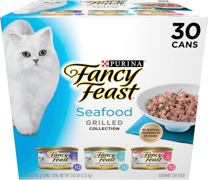 Purina Fancy Feast Grilled Wet Cat Food Seafood Collection in Wet Cat Food Variety Pack - (Pack of 24) 3 oz. Cans - Image 11