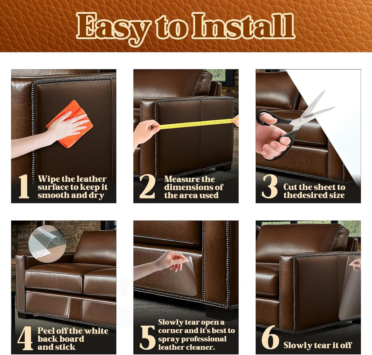 Transparent heavy duty adhesive film for cat claw protection