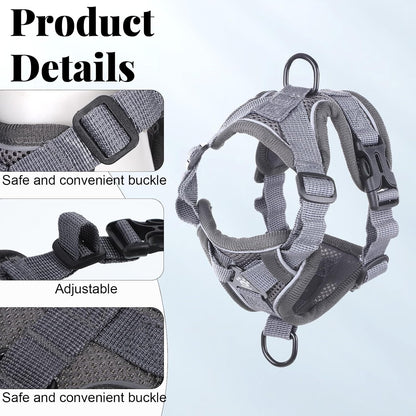 Hadnves soft mesh cat harness showing adjustable strap details