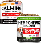 Hemp Chews for Dogs - Hip & Joint Supplement with Glucosamine - Joint Pain Relief Treats - Omega 3, Chondroitin, MSM - Advanced Mobility Support - Chicken Flavor - 120 Ct - Made in USA - Image 12