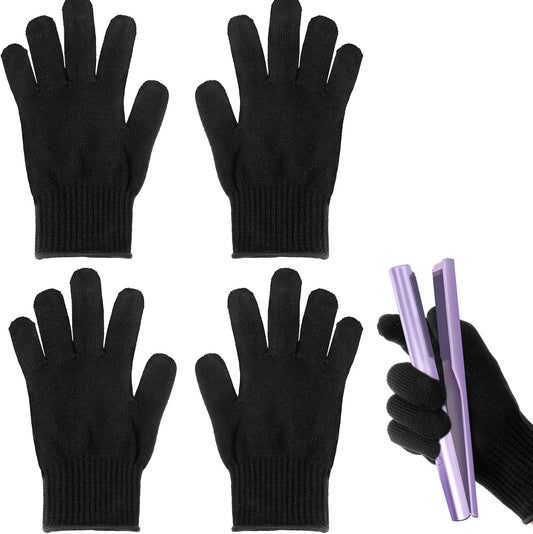 JIEYAO heat resistant gloves pack front view showing black cotton styling gloves.